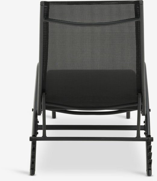 Chaise longue de luxe réglable pour l’extérieur – Noir