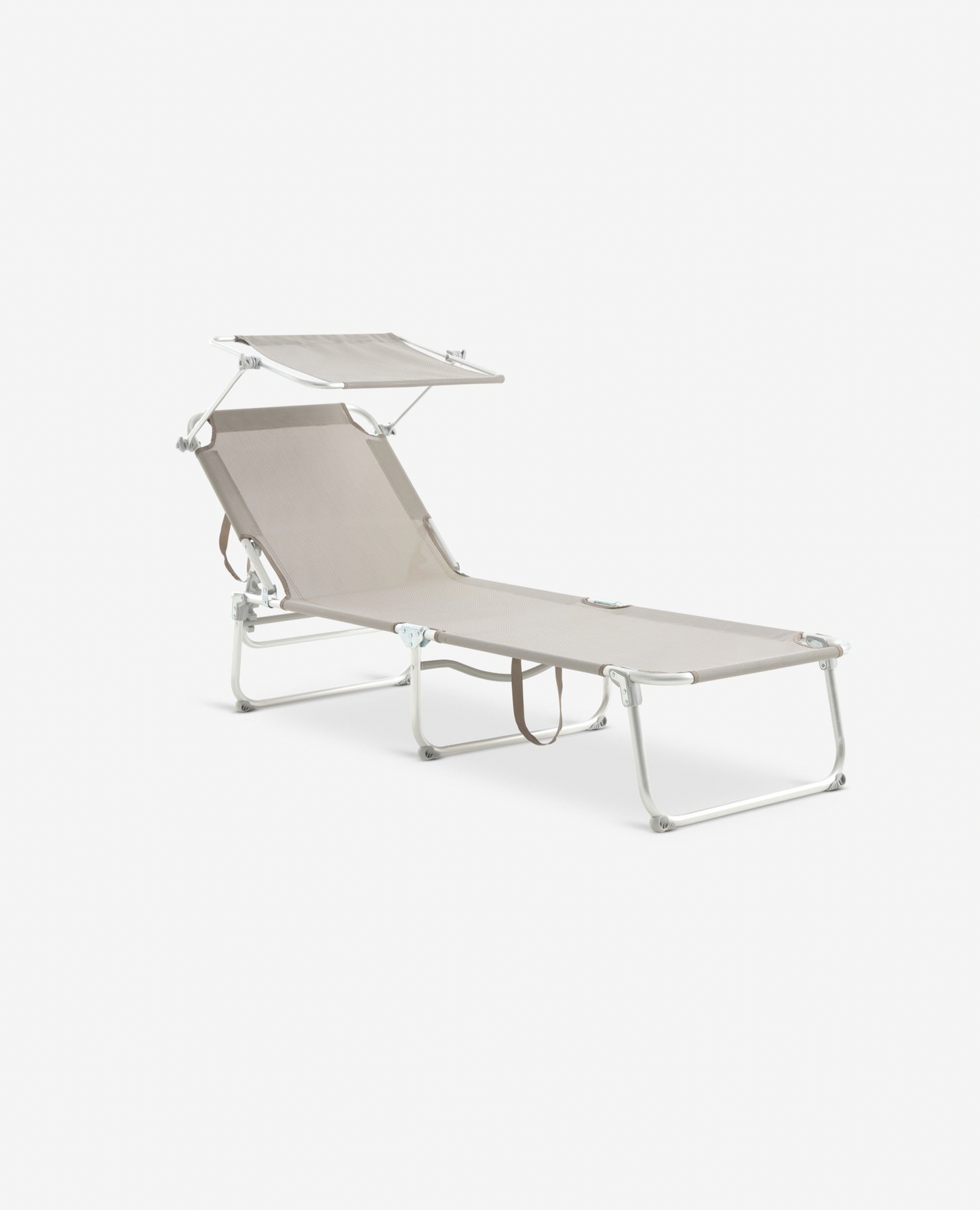 Chaise longue réglable avec pare-soleil – Couleur sable