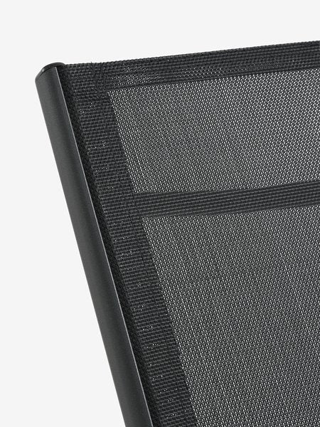 Chaise longue de luxe réglable pour l’extérieur – Noir