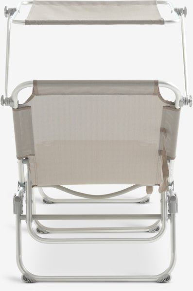 Chaise longue réglable avec pare-soleil – Couleur sable