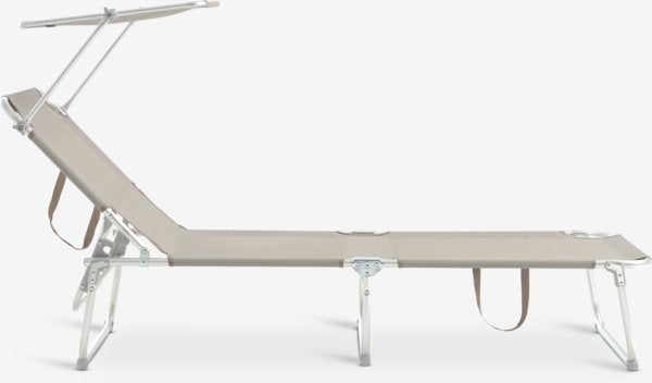 Chaise longue réglable avec pare-soleil – Couleur sable
